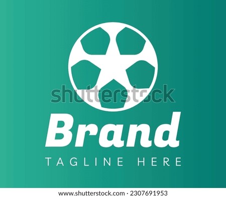 Football logo design. Sport logo with football and star. Usable for Branding and Business Logos.
