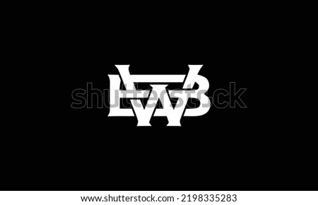 WB logo letter design on luxury background. BW logo monogram initials letter concept. WB icon logo design
