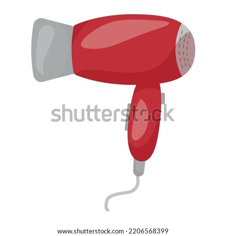 Hair dryer icon in cartoon style isolated on white background. Hairdressery symbol stock vector 