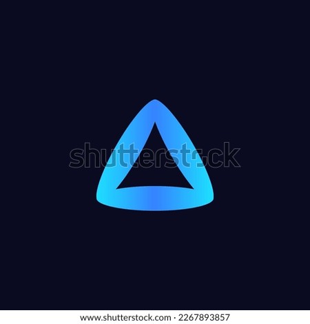 Simple abstract triangle logo dark background.vector