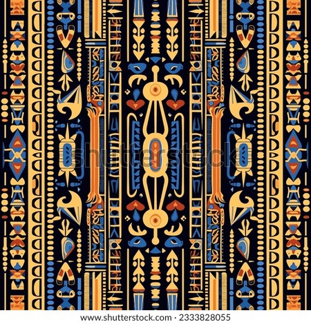 Ethnic Egyptian fabric pattern traditional folk antique. Ornate elegant luxury background.