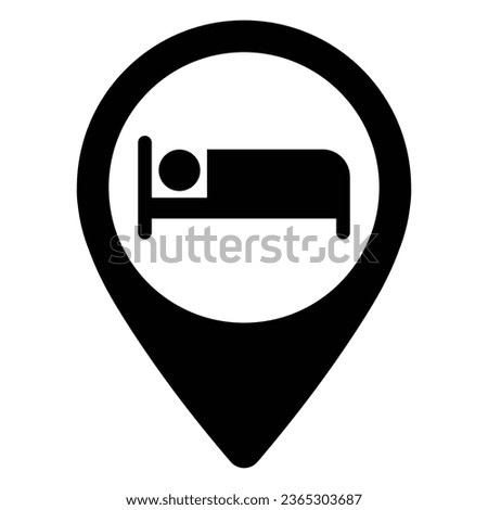 A hotel location icon symbol marker. Editable EPS 10 vector illustration isolated on white background