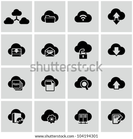 Cloud computing icons set.