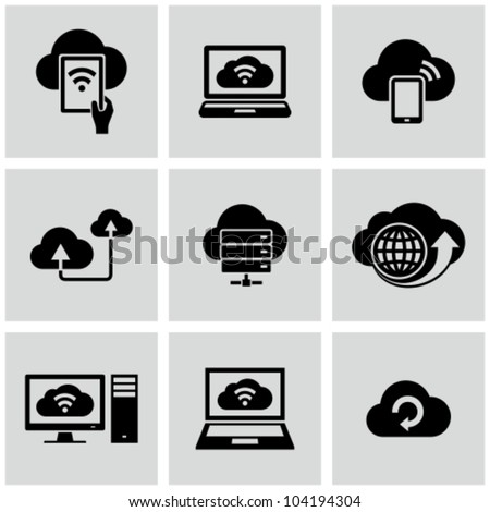 Cloud computing icons set.