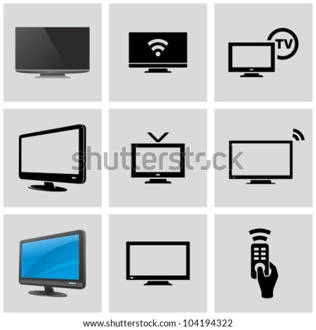TV icons set.