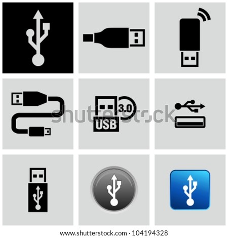 Usb icons set.