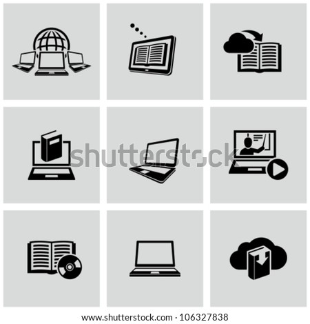 Education technology related icons set. Education online.