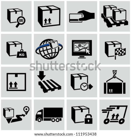 Logistics shipping icons set.