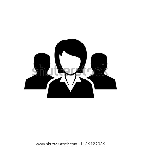 Business woman with team vector icon