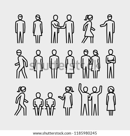 People Vector Line Icons Set