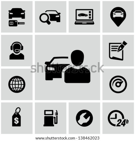 Car dealership icons set