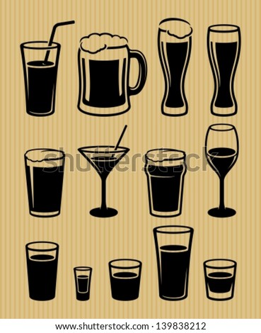 Drinks icons set