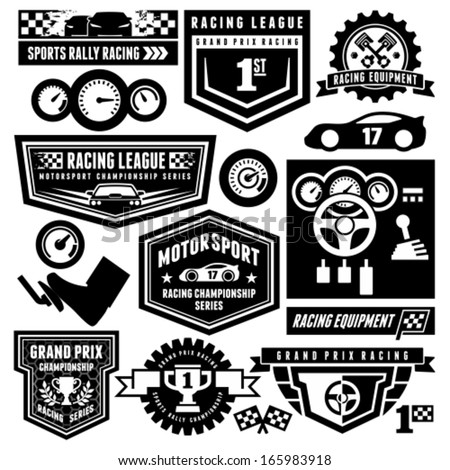 Car racing emblems