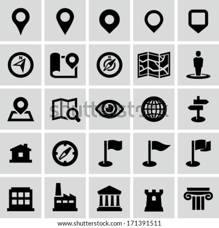 Map and navigation icons