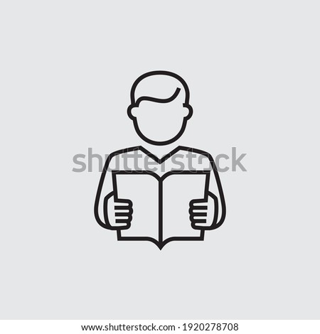 Reading Book Vector Line Icon