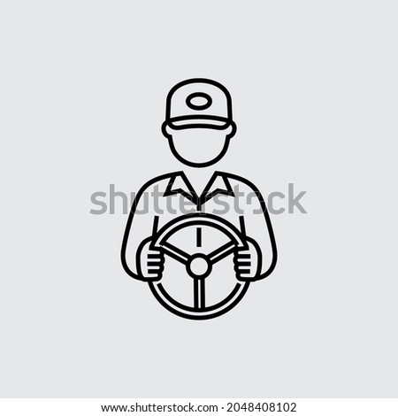 Truck Driver Vector Line Icon