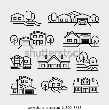 House Building Vector Line Icons