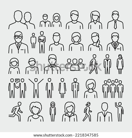 People Vector Line Icons Set