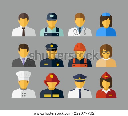 Professions Vector Flat Icons 