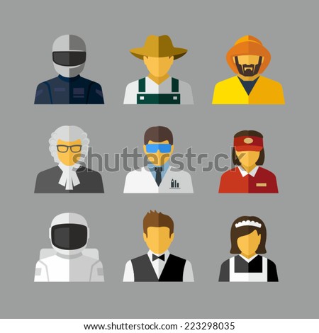 Professions Vector Flat Icons 