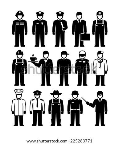 Workers professions vector figure pictogram 