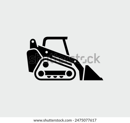 Compact track loader vector icon