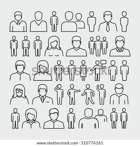 Vector people outline icons
