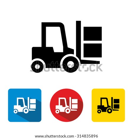 Forklift delivery truck vector icons
