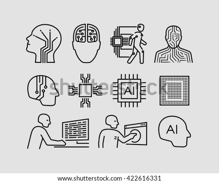 Artificial Intelligence Related Vector Icons 