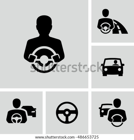 Car Driver Vector Icons Stock foto © 