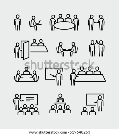Conference Meeting Vector Icons