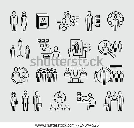 Human resources management vector icons 