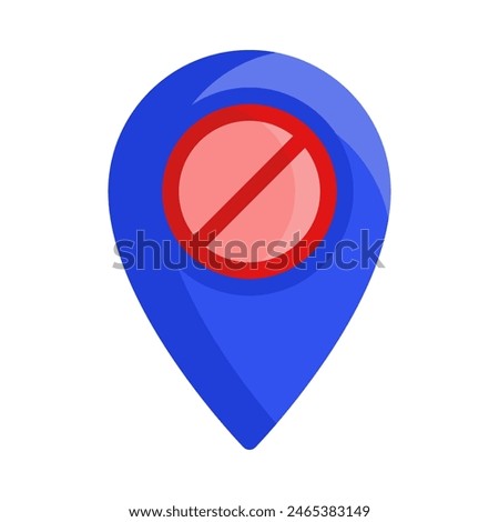 Location disable icon vector illustration in flat
