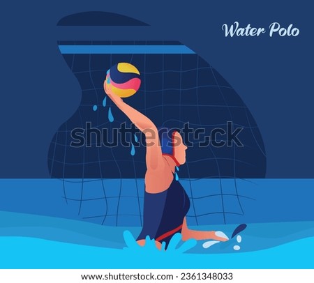 Woman playing water polo water sport activity