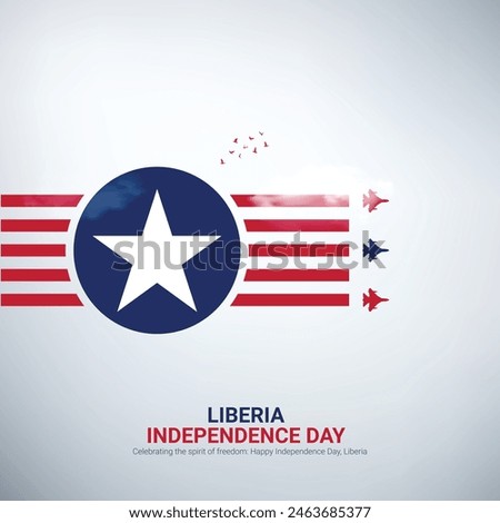 liberia independence day creative ads design. liberia independence day celebration, National Holiday on july 26. Waving flag. Vector illustration.