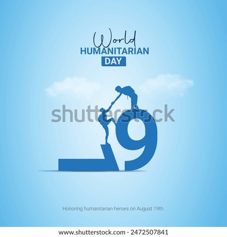 World Humanitarian Day Crative Ads Design. Humanitarian Day help protection icon isolated on Template for background. Humanitarian Day  Poster, vector, illustration, August 19. Important day