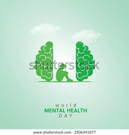 World Mental Health Day. Mental Health Day creative design for social media ads