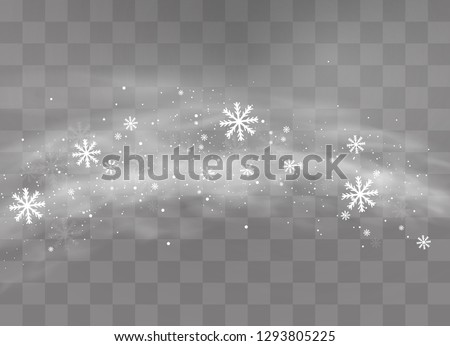 Snow and wind on a transparent background. White gradient decorative element.vector illustration. winter and snow with fog. wind and fog.