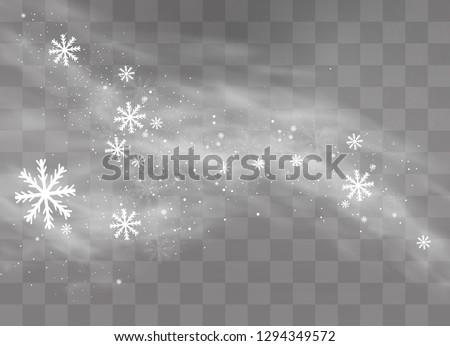 Snow and wind on a transparent background. White gradient decorative element.vector illustration. winter and snow with fog. wind and fog.