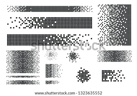 Dissolved filled square dotted vector icon with disintegration effect. Vector rectangle elements are grouped. Isolated on white background.