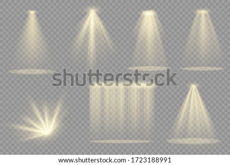 Vector spotlight. Light effect.Glow isolated white transparent light effect. Abstract special effect element design.