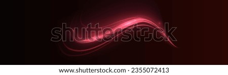 Red glowing shiny lines effect vector background. Luminous white lines of speed. Light glowing effect. Light trail wave, fire path trace line and incandescence curve twirl.