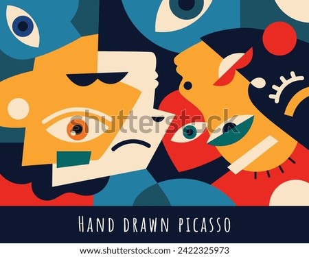 Hand drawn picasso style illustration