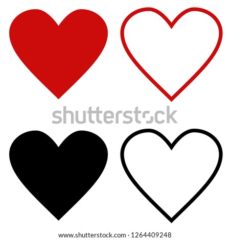 Like and heart symbol icon. Live webcast webinar, chat. Vector social network, red graceful heart web button