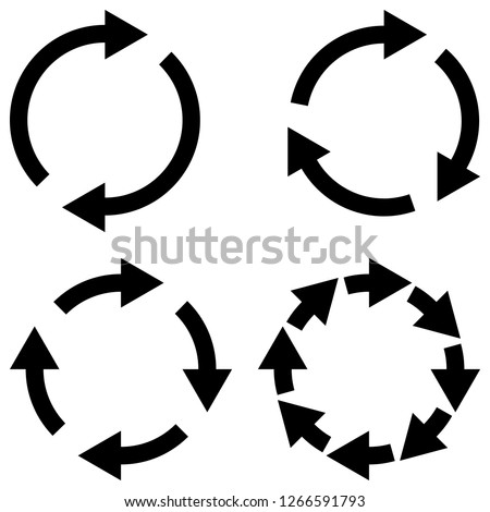 Set sign reload refresh icon, spinning arrows in a circle, vector symbol sync, renewable crypto currency exchange, change renew vector