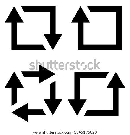 set icon repost recycling, vector contours of a square with an arrow sign symbol repost resend, recycling