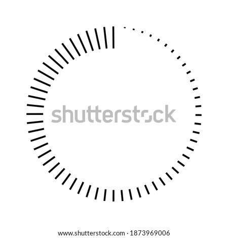 stripes around the circle logo countdown, vector circular icon with stripes around the perimeter, time sign