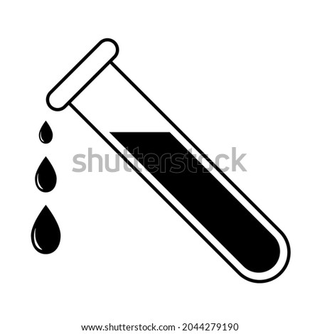 Test tube drop badge, icon medical and chemical laboratory