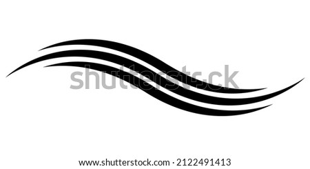 Smooth wavy stripes logo template calligraphic graceful lines