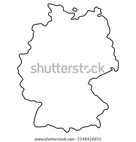 Outline map Germany, geographic borders country deutschland, deutsch land